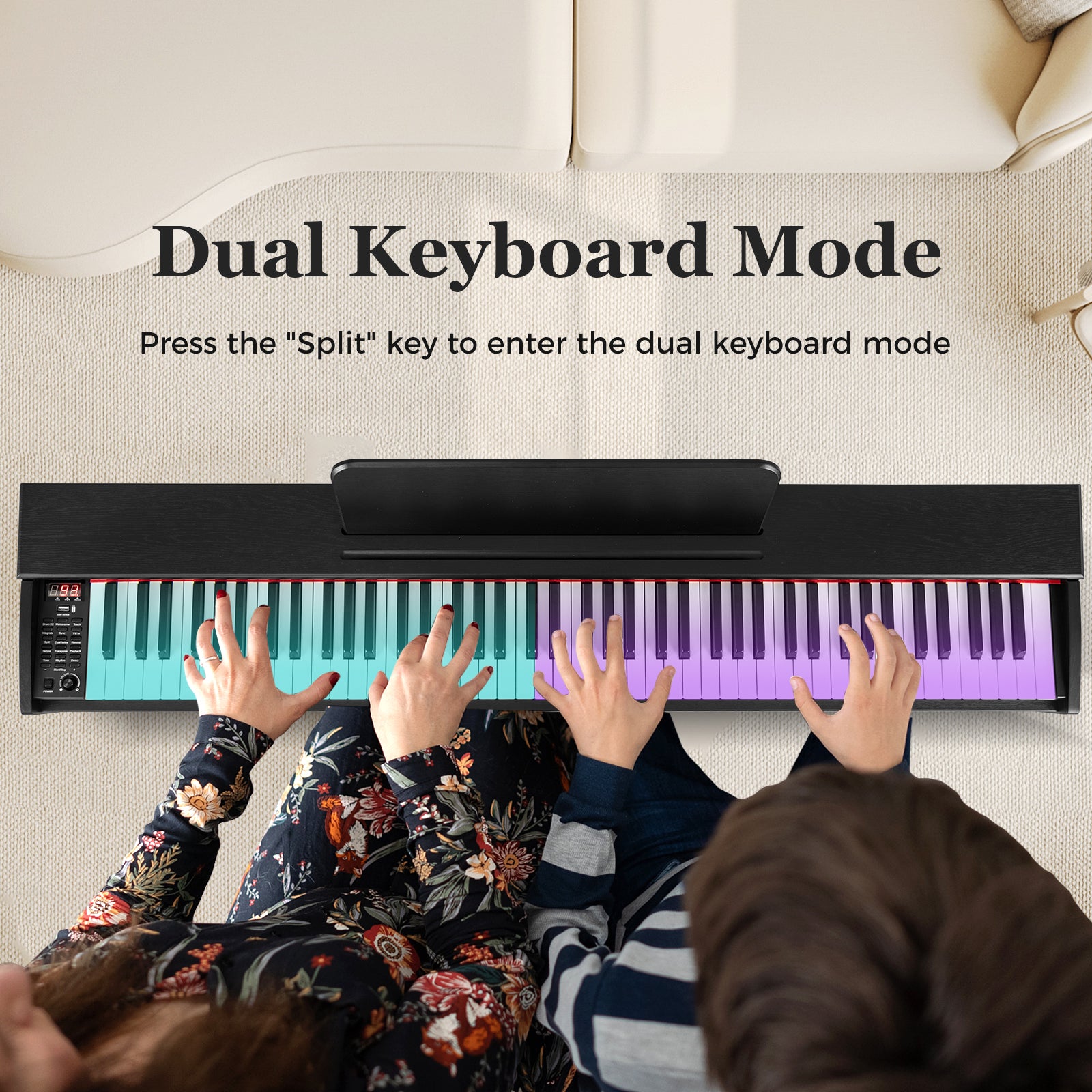 88-Key Hammer Action Weighted Keyboard, Furniture Stand, Black Pianos & Keyboards at Gallery Canada