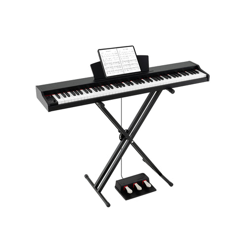 88-Key Keyboard Piano Set With Adjustable Stand, Black