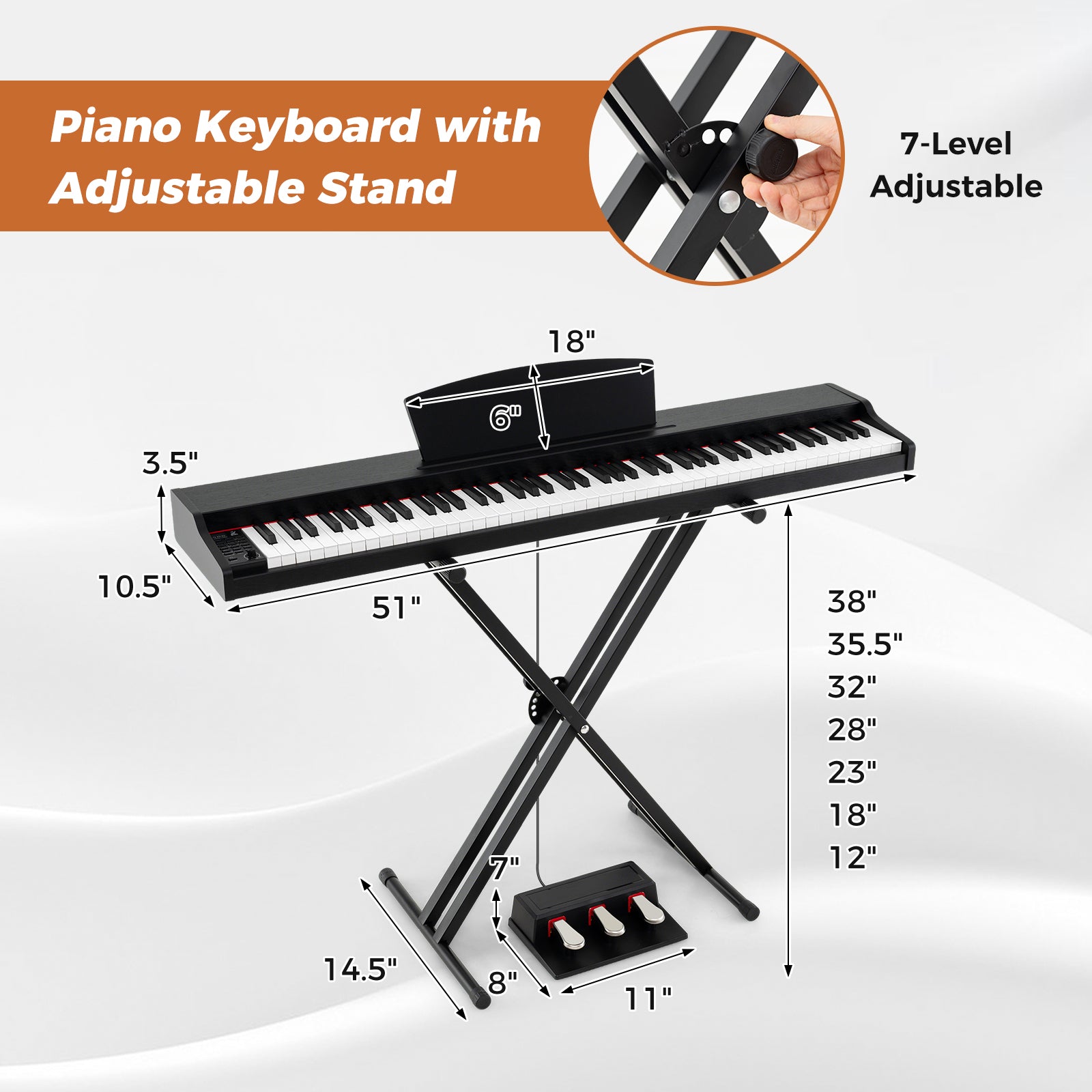 88-Key Keyboard Piano Set With Adjustable Stand, Black Pianos & Keyboards at Gallery Canada