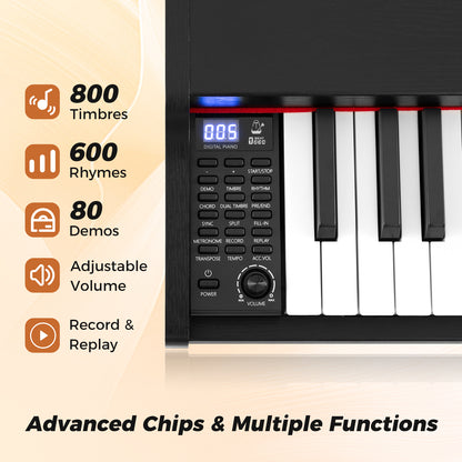 88-Key Keyboard Piano Set With Adjustable Stand, Black Pianos & Keyboards at Gallery Canada