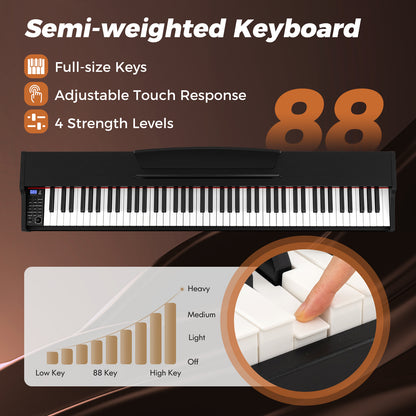88-Key Keyboard Piano Set With Adjustable Stand, Black Pianos & Keyboards at Gallery Canada