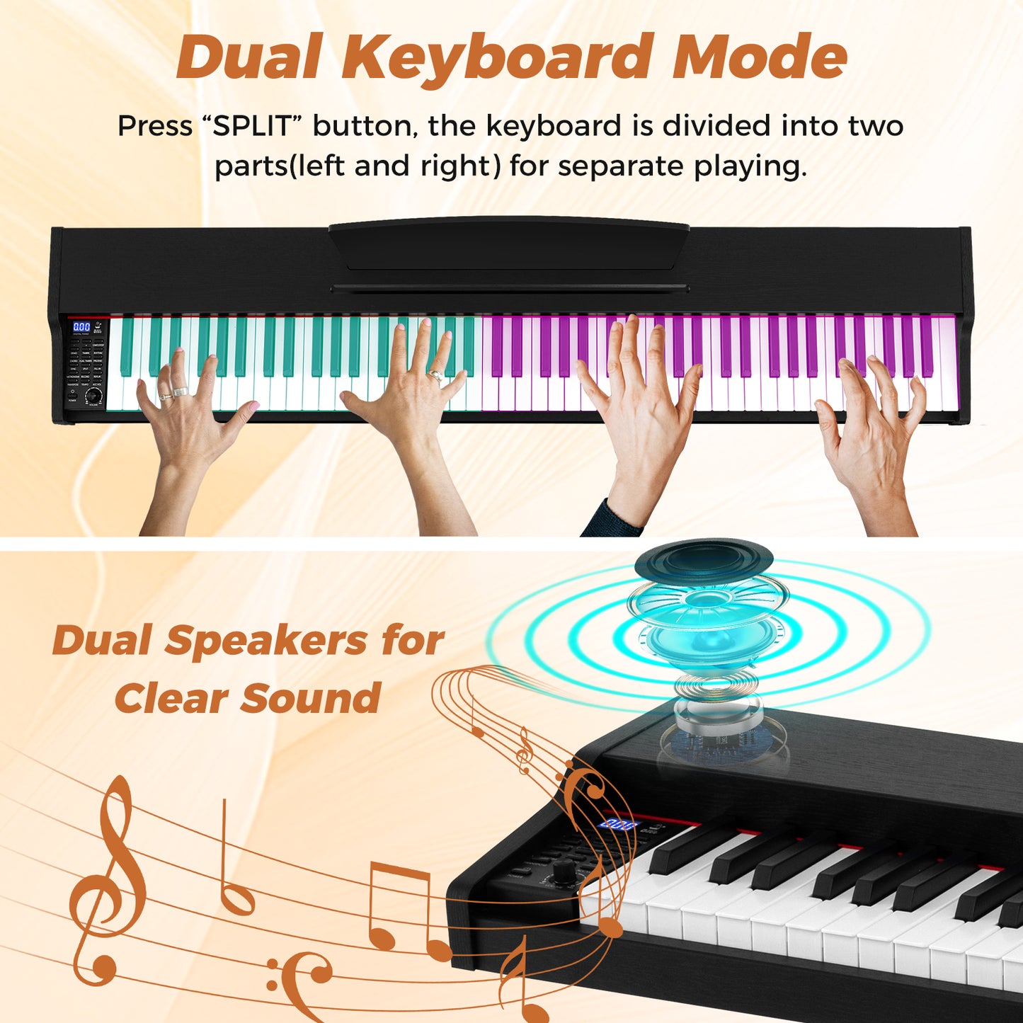88-Key Keyboard Piano Set With Adjustable Stand, Black Pianos & Keyboards at Gallery Canada