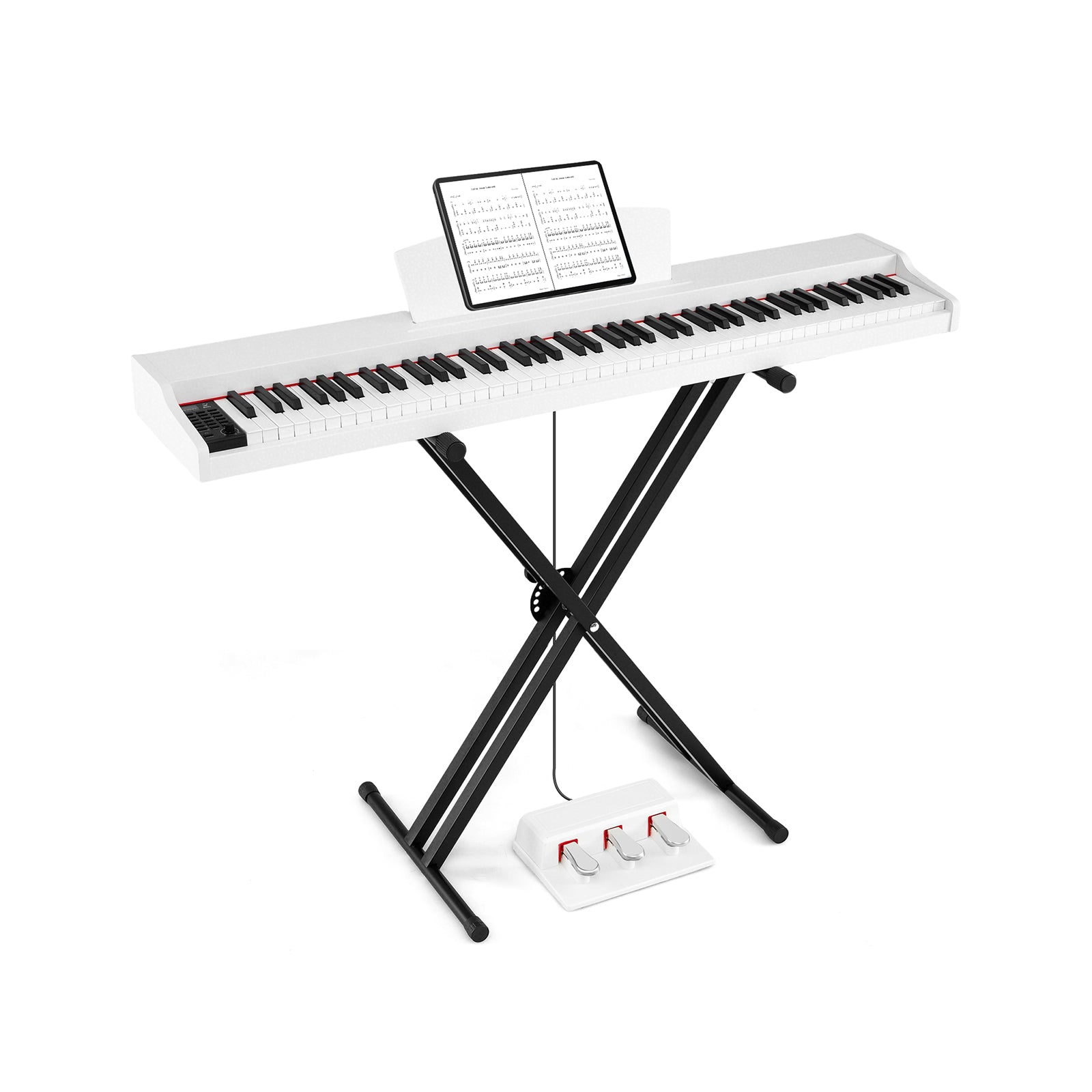 88-Key Keyboard Piano Set with Adjustable Stand, White Pianos & Keyboards at Gallery Canada