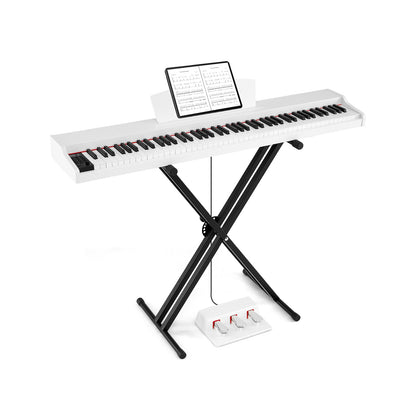 88-Key Keyboard Piano Set with Adjustable Stand, White Pianos & Keyboards at Gallery Canada