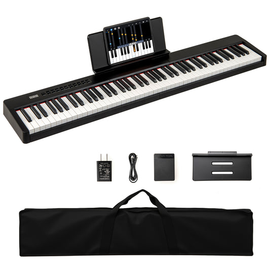 88 Keys Velocity-Sensitive Piano Keyboard, Black