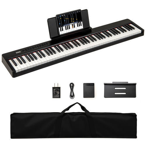 88 Keys Velocity-Sensitive Piano Keyboard, Black