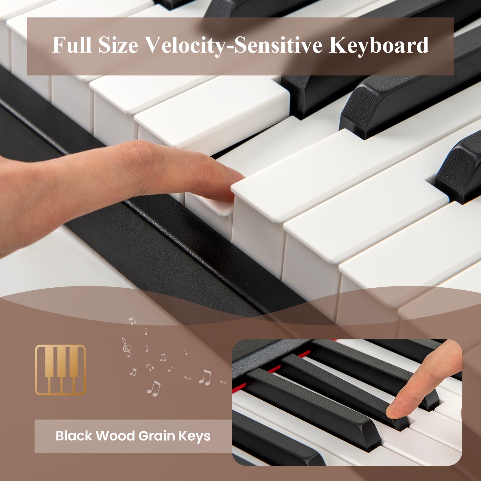 88 Keys Velocity-Sensitive Piano Keyboard with French DREAM Audio Source, Black Pianos & Keyboards at Gallery Canada