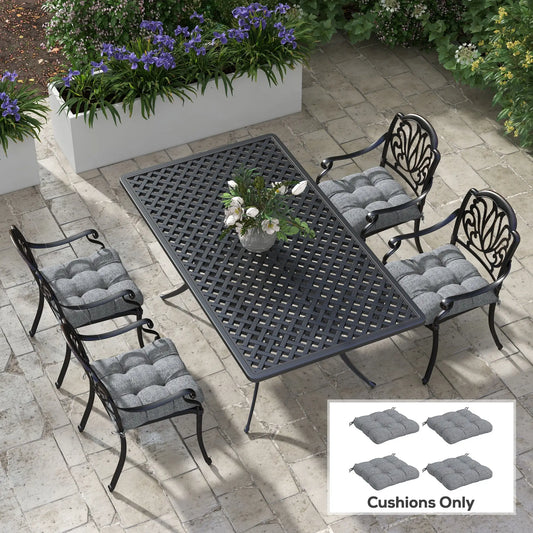 4-Piece Patio Chair Cushion Set, Indoor Outdoor Replacement Pillows Patio Chair Cushions Grey at Gallery Canada