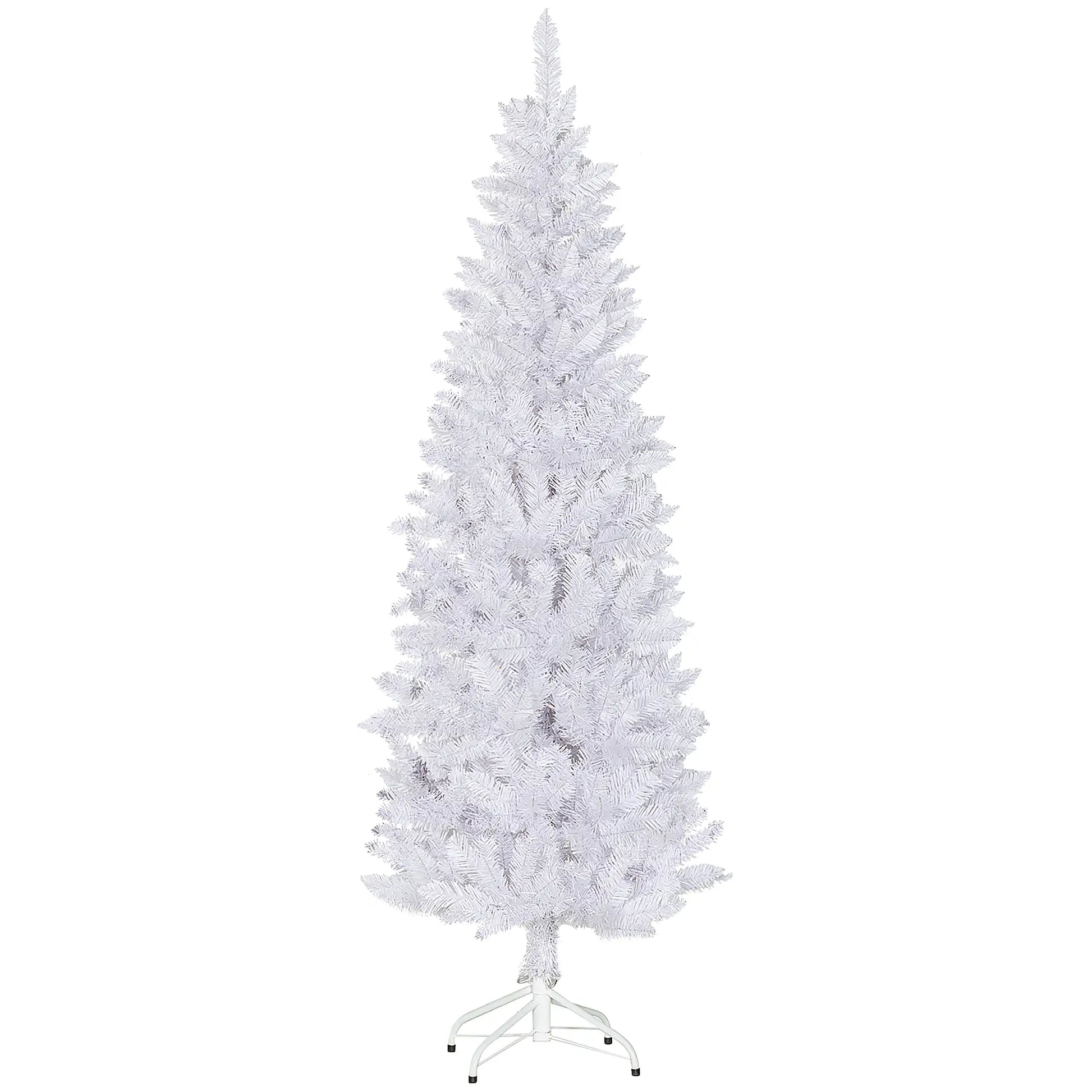 6ft Pencil Artificial Christmas Tree, 479 Branch Tips, Steel Base, White Pencil Christmas Trees White at Gallery Canada