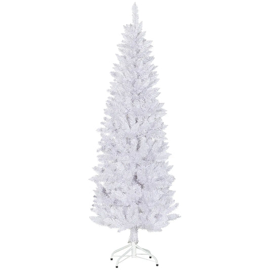 6ft Pencil Artificial Christmas Tree, 479 Branch Tips, Steel Base, White Pencil Christmas Trees White at Gallery Canada
