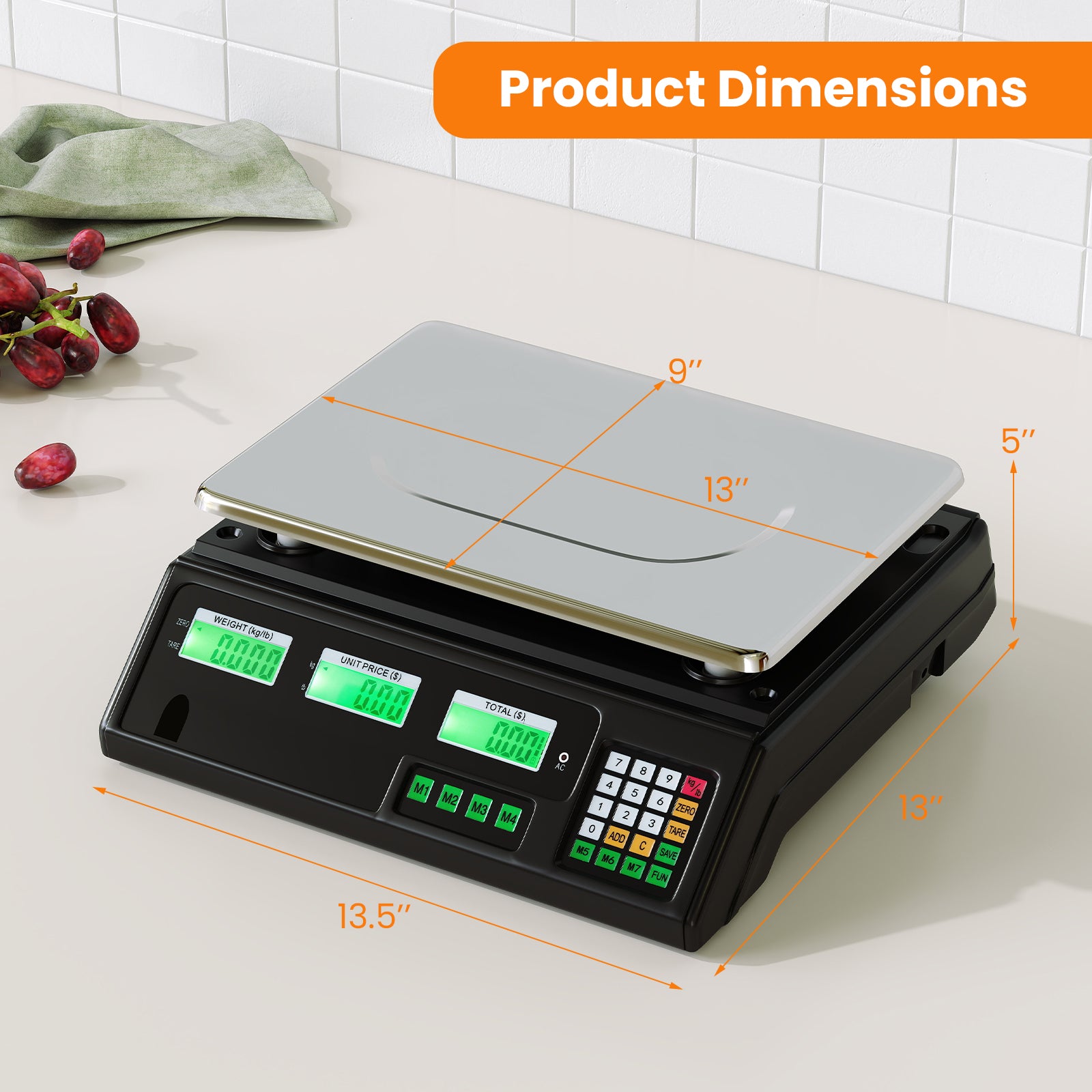 88lb Price Computing Scale Digital Commercial Food Scale with Counting Function Kitchen Tools at Gallery Canada