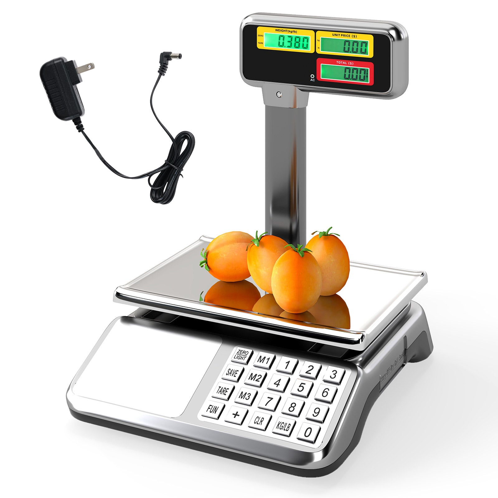 88lb Price Computing Scale with Pole Dual LCD Display Digital Commercial Food Scale Kitchen Tools at Gallery Canada