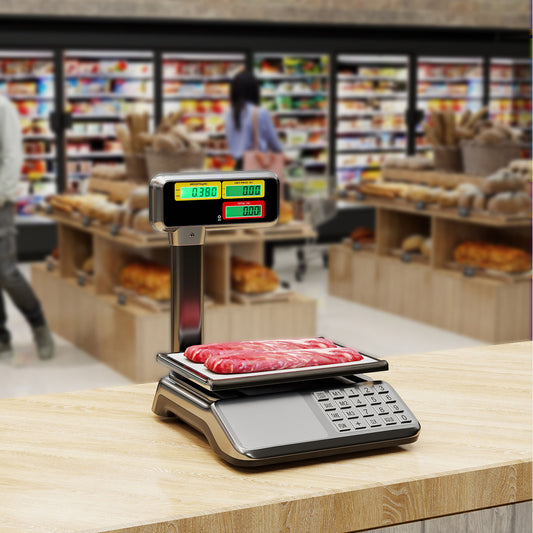 88lb Price Computing Scale with Pole Dual LCD Display Digital Commercial Food Scale Kitchen Tools Options at Gallery Canada