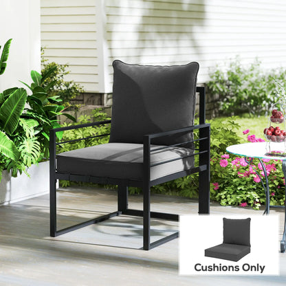 Patio Chair Cushions, Thick Deep Seat, Charcoal Grey Patio Chair Cushions at Gallery Canada