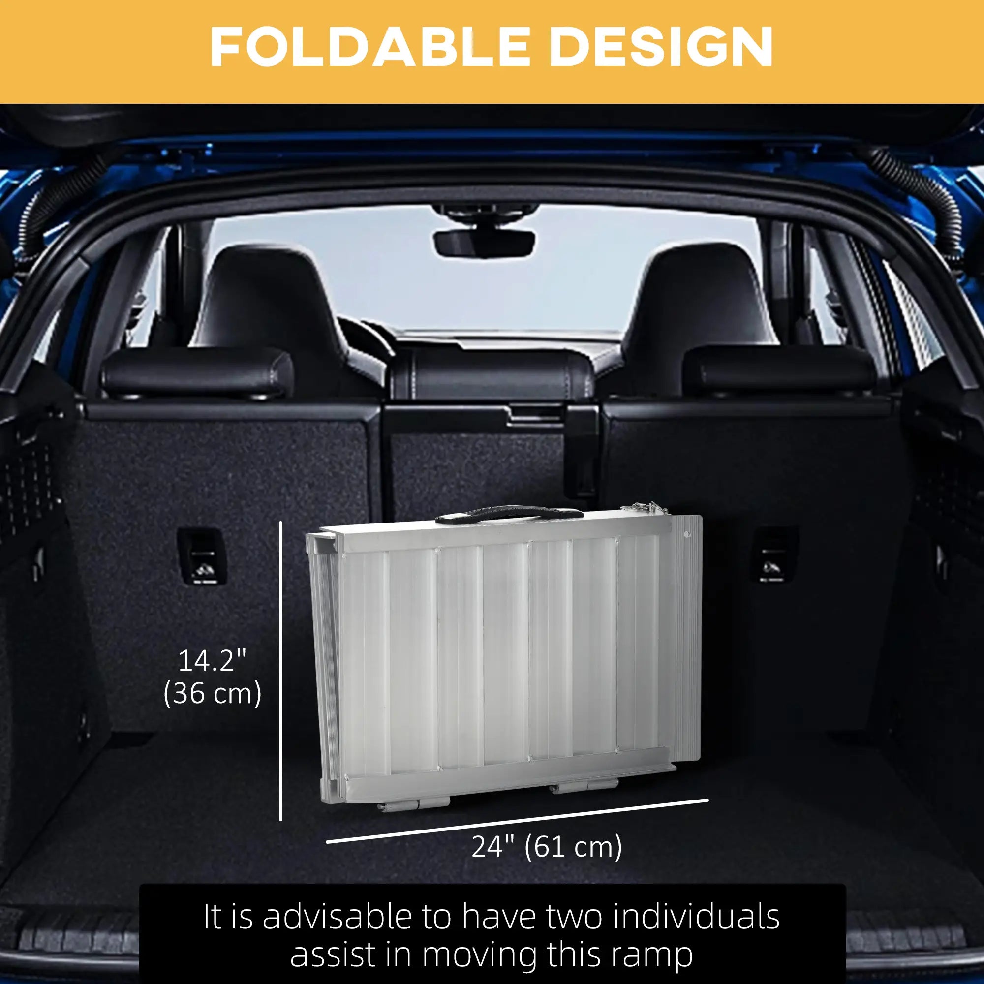 Textured Aluminum Folding Wheelchair Ramp, 2', Portable Threshold Ramp Knee Walker & Wheelchair Ramps at Gallery Canada