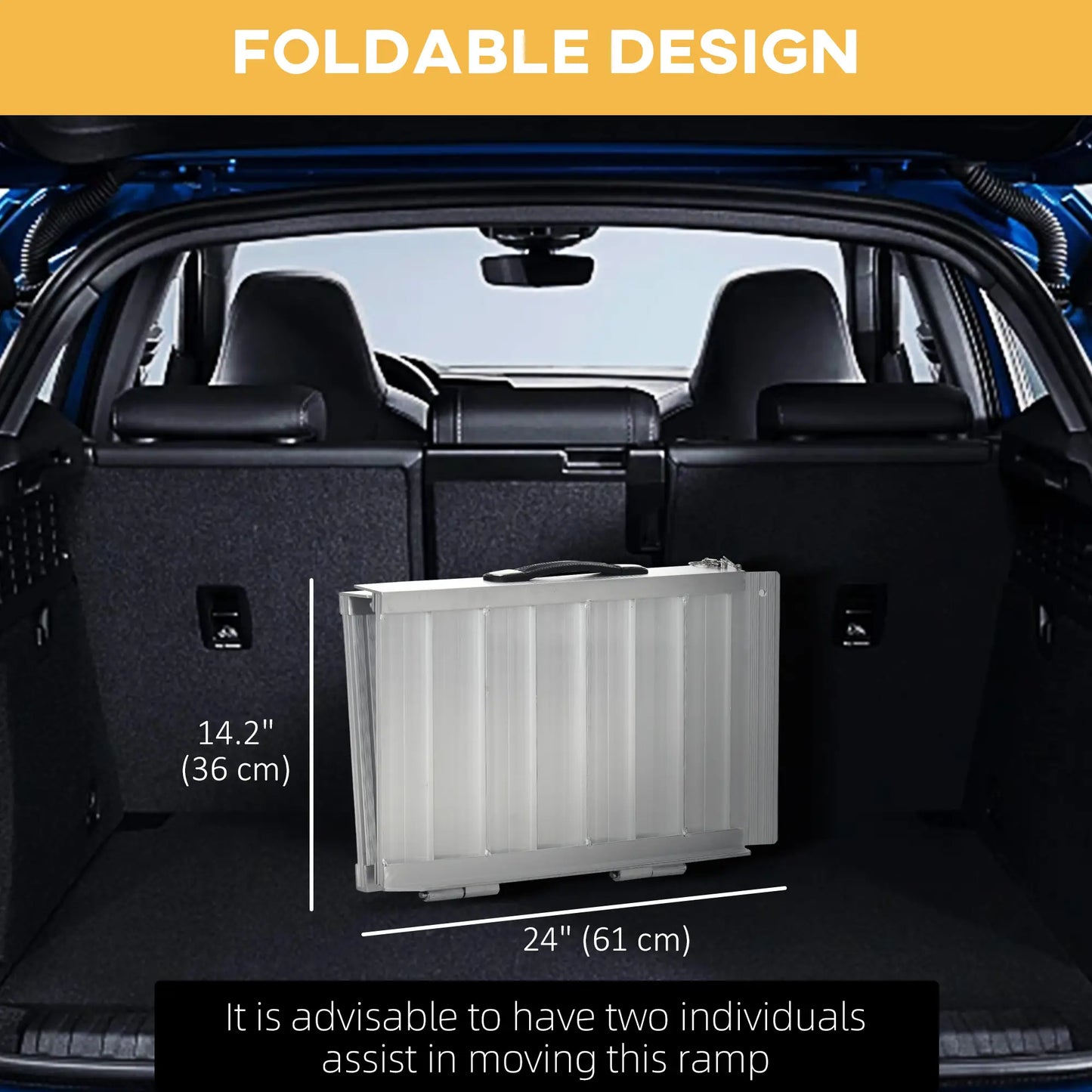 Textured Aluminum Folding Wheelchair Ramp, 2', Portable Threshold Ramp Knee Walker & Wheelchair Ramps at Gallery Canada