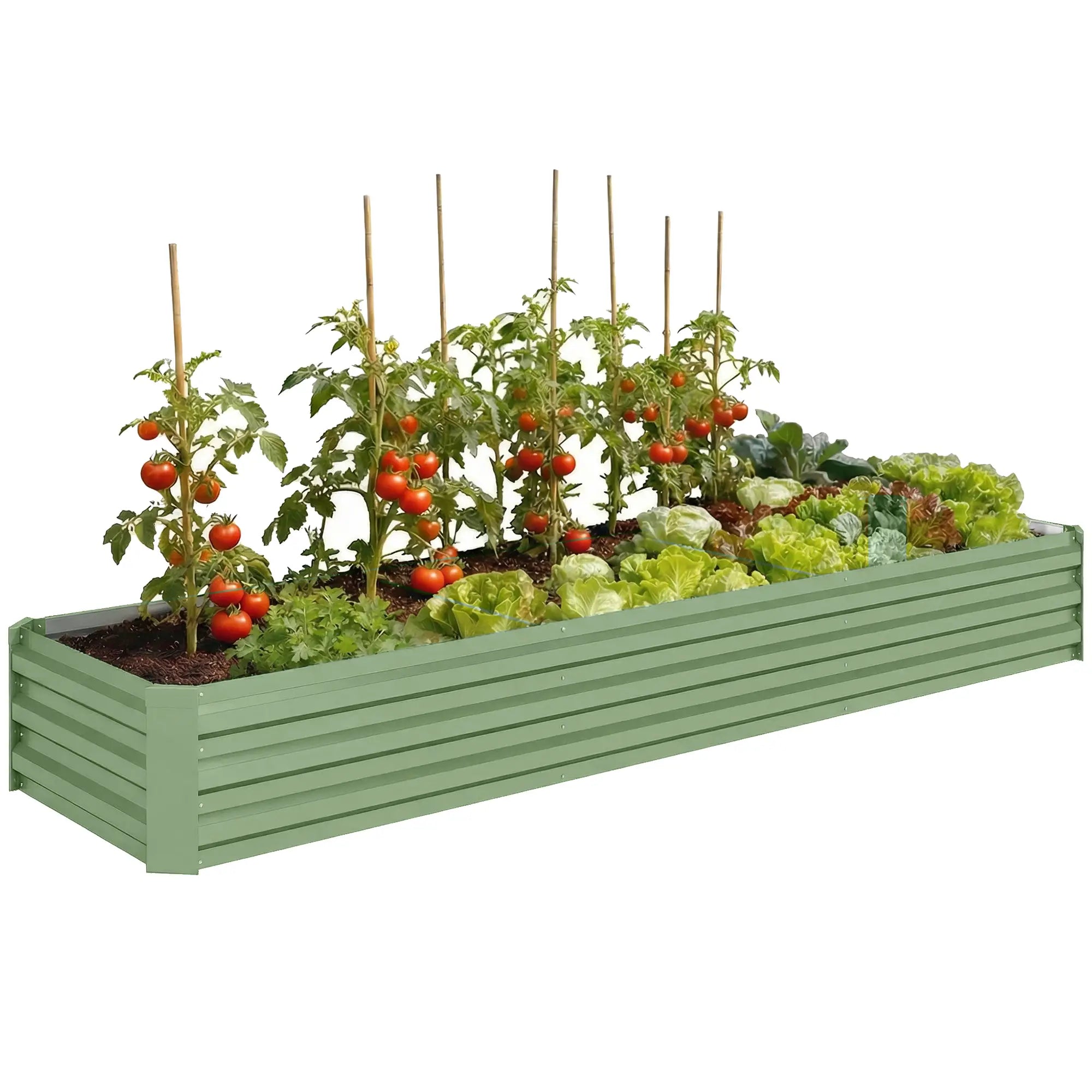 8'x2'x1' Galvanized Raised Bed, Elevated Planter Box, Light Green Galvanized Planter Boxes at Gallery Canada