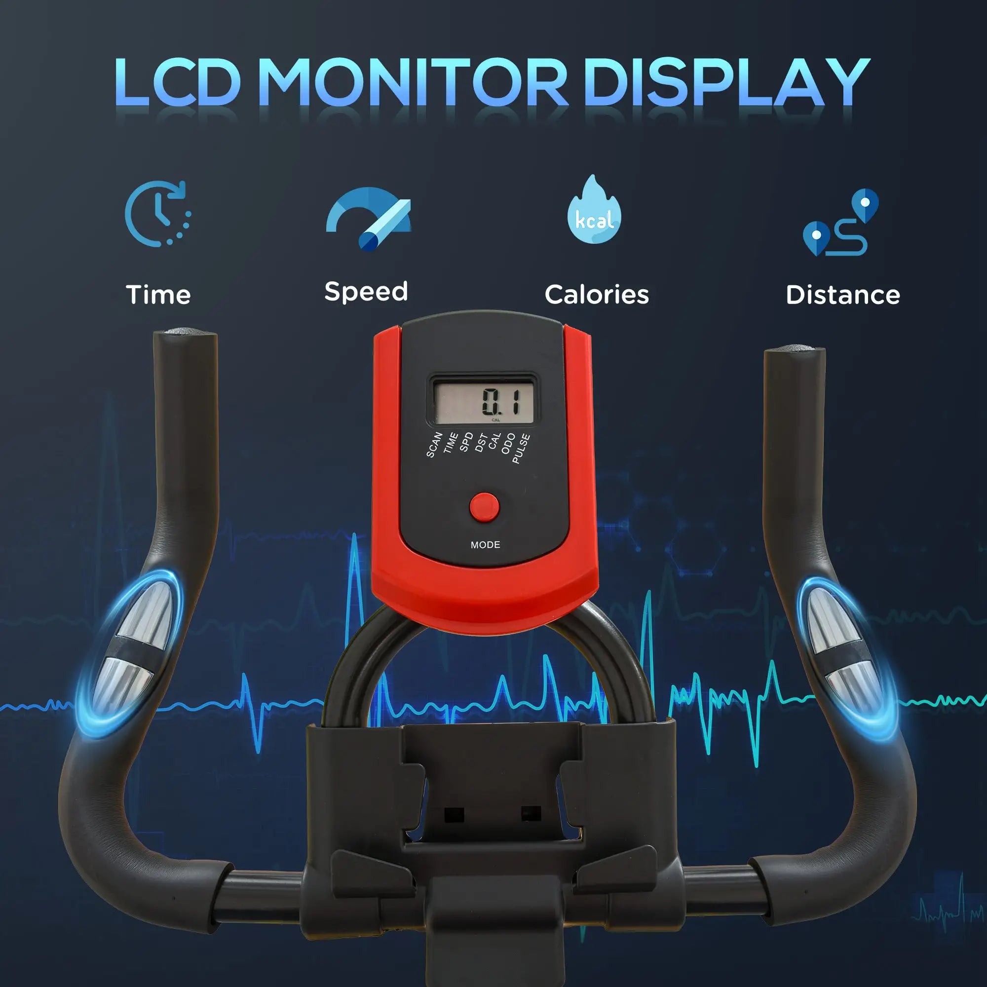 Upright Exercise Bike, Magnetic Resistance, LCD Display, Adjustable Exercise & Stationary Bikes at Gallery Canada