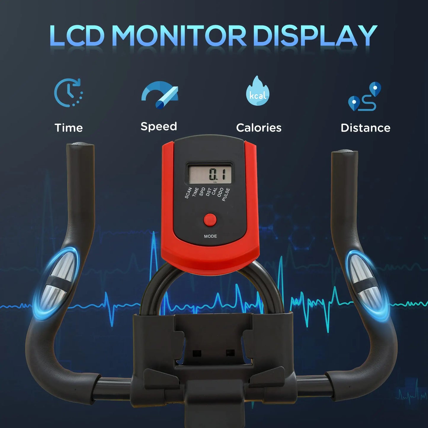 Upright Exercise Bike, Magnetic Resistance, LCD Display, Adjustable Exercise & Stationary Bikes at Gallery Canada