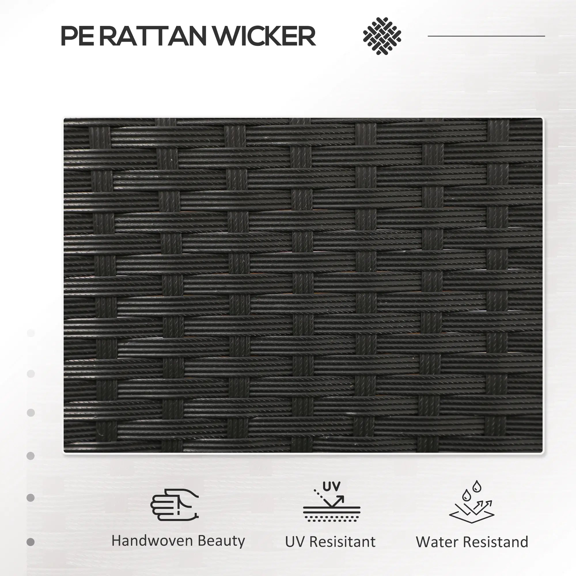 PE Rattan Loveseat with Cushion, Mid-Table, Black Patio Chairs at Gallery Canada