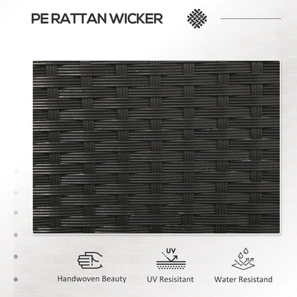 PE Rattan Loveseat with Cushion, Mid-Table, Black Patio Chairs at Gallery Canada