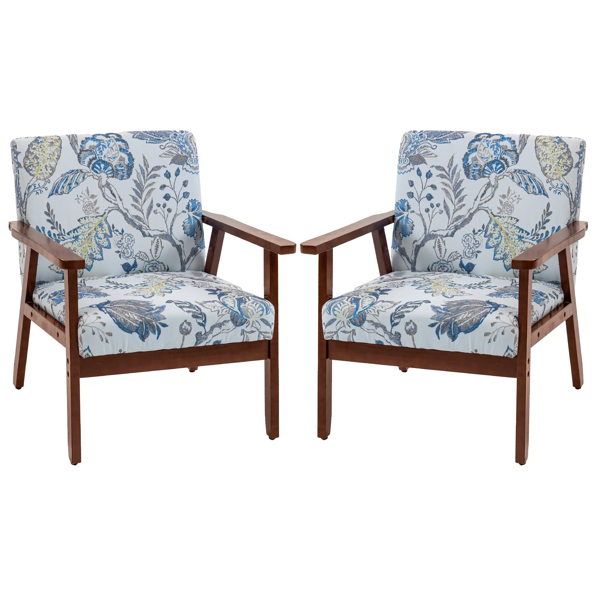 Modern Accent Chair, Upholstered Linen-Feel Armchair, Multicolored Accent Chairs Multi Colour at Gallery Canada