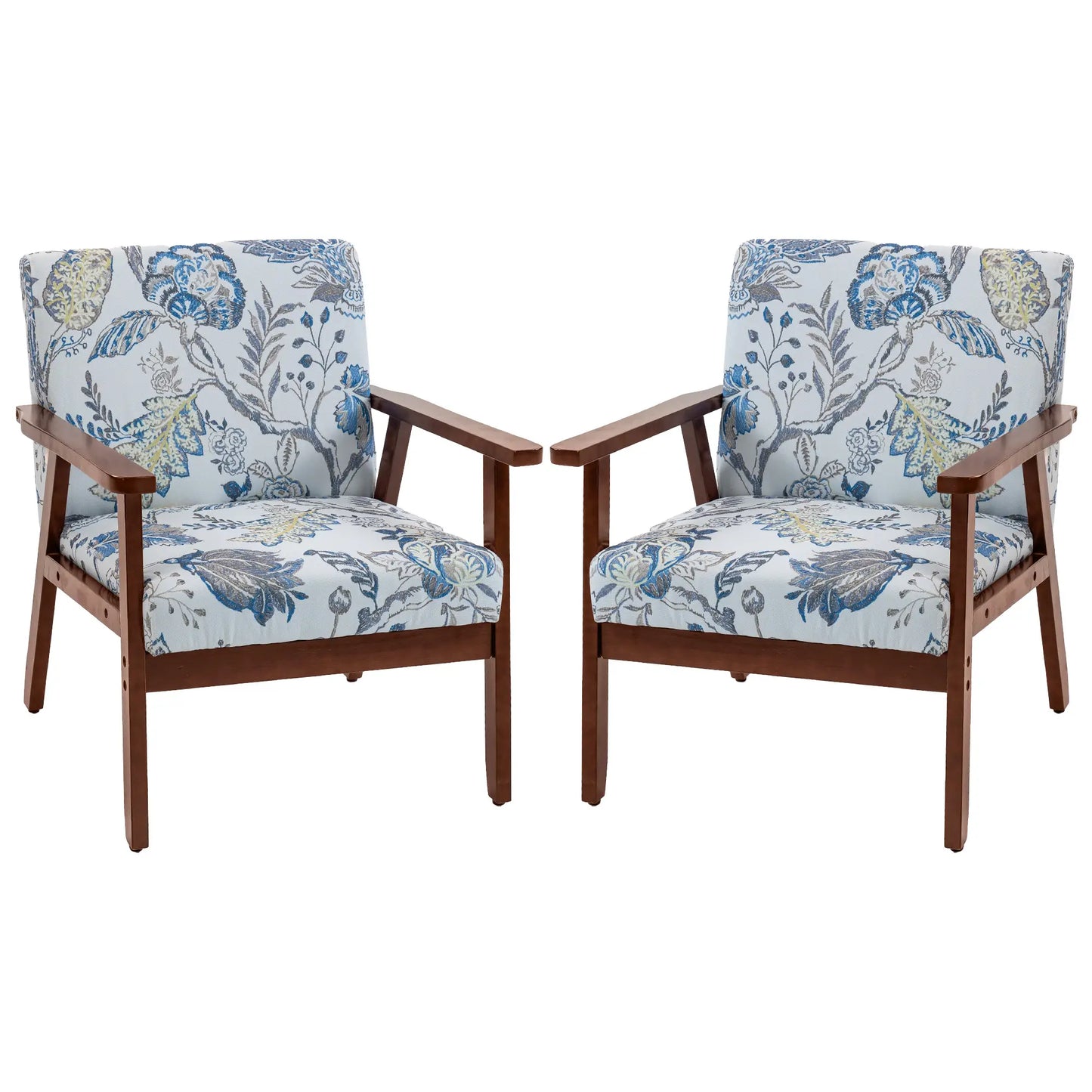 Modern Accent Chair, Upholstered Linen-Feel Armchair, Multicolored Accent Chairs Multi Colour at Gallery Canada