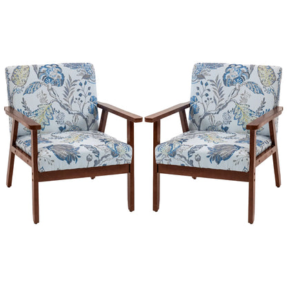 Modern Accent Chair, Upholstered Linen-Feel Armchair, Multicolored Accent Chairs Multi Colour at Gallery Canada