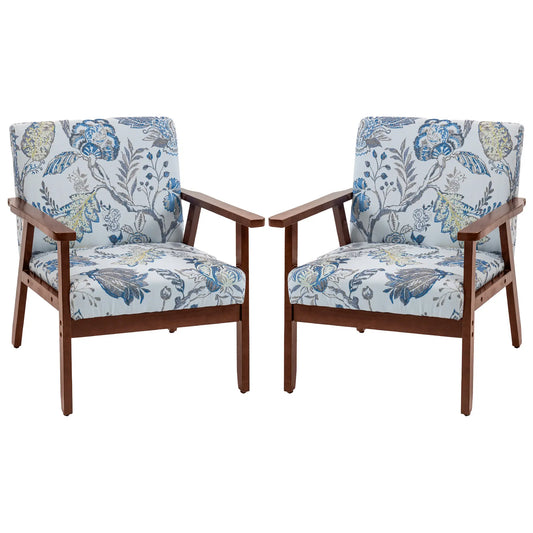 Modern Accent Chair, Upholstered Linen-Feel Armchair, Multicolored Accent Chairs Multi Colour at Gallery Canada