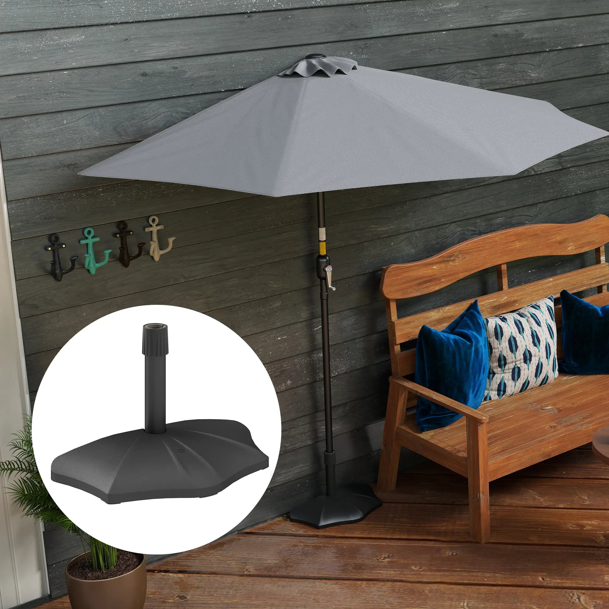 26lbs Concrete Patio Umbrella Base, 1.5/1.9