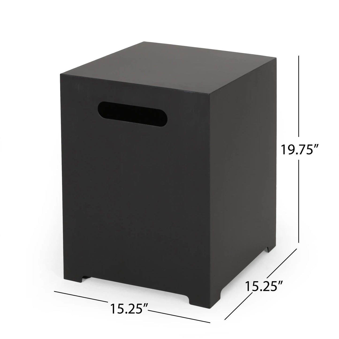 Metal Propane Tank Cover Side Table, 15.5" L x 15.5" W x 20" H, Dark Grey Patio Side Tables at Gallery Canada