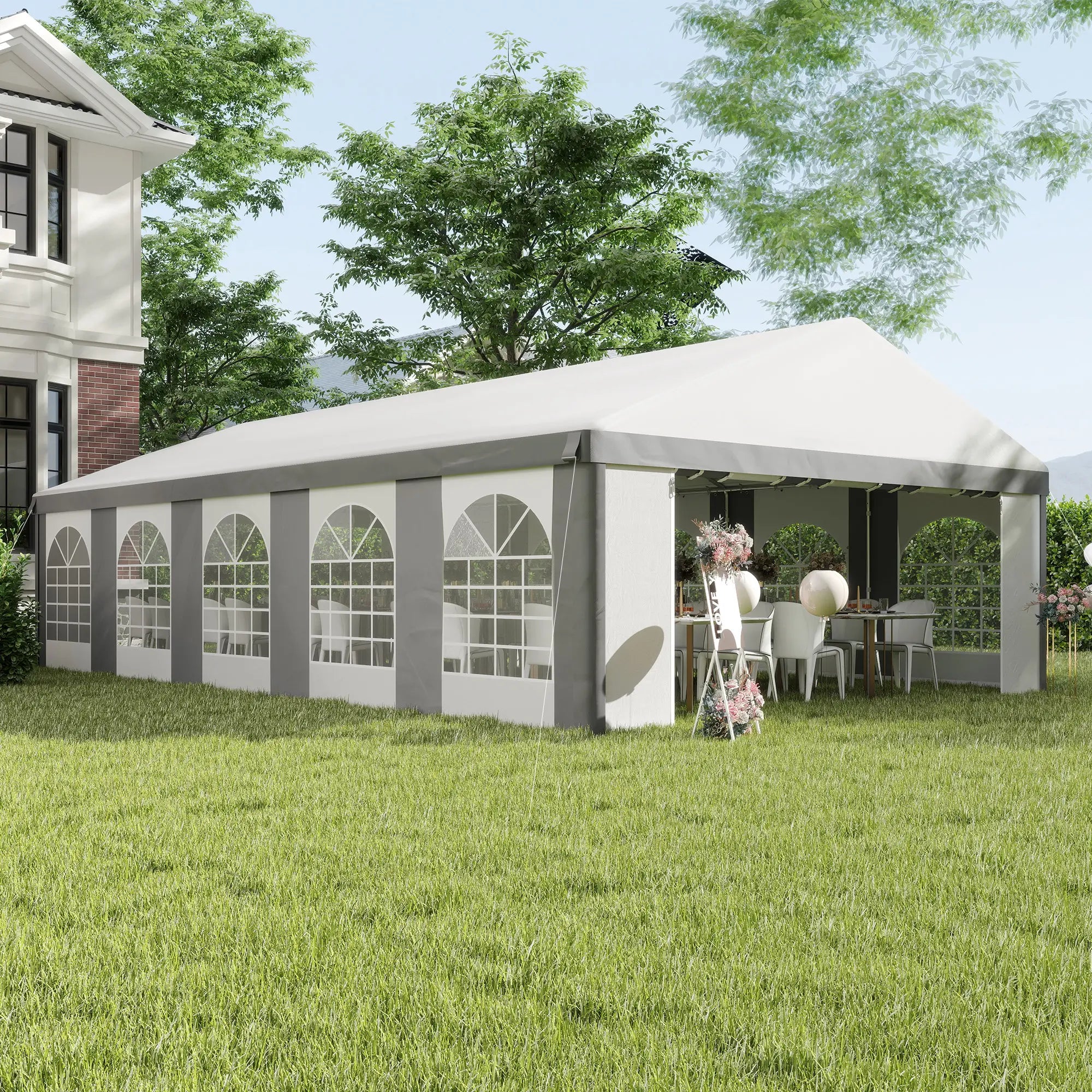 20'x33' Heavy Duty Party Tent, Portable Garage Canopy, Grey Canopy Tents at Gallery Canada