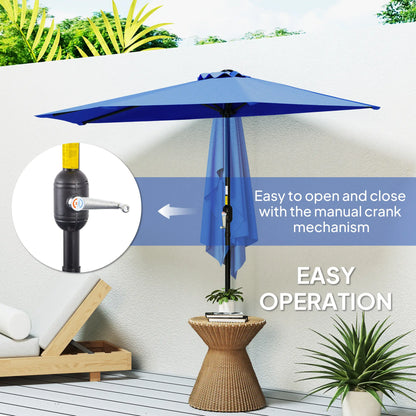 9ft Half Round Umbrella, Outdoor Patio Sun Shade, Deep Blue Half Round Umbrellas at Gallery Canada