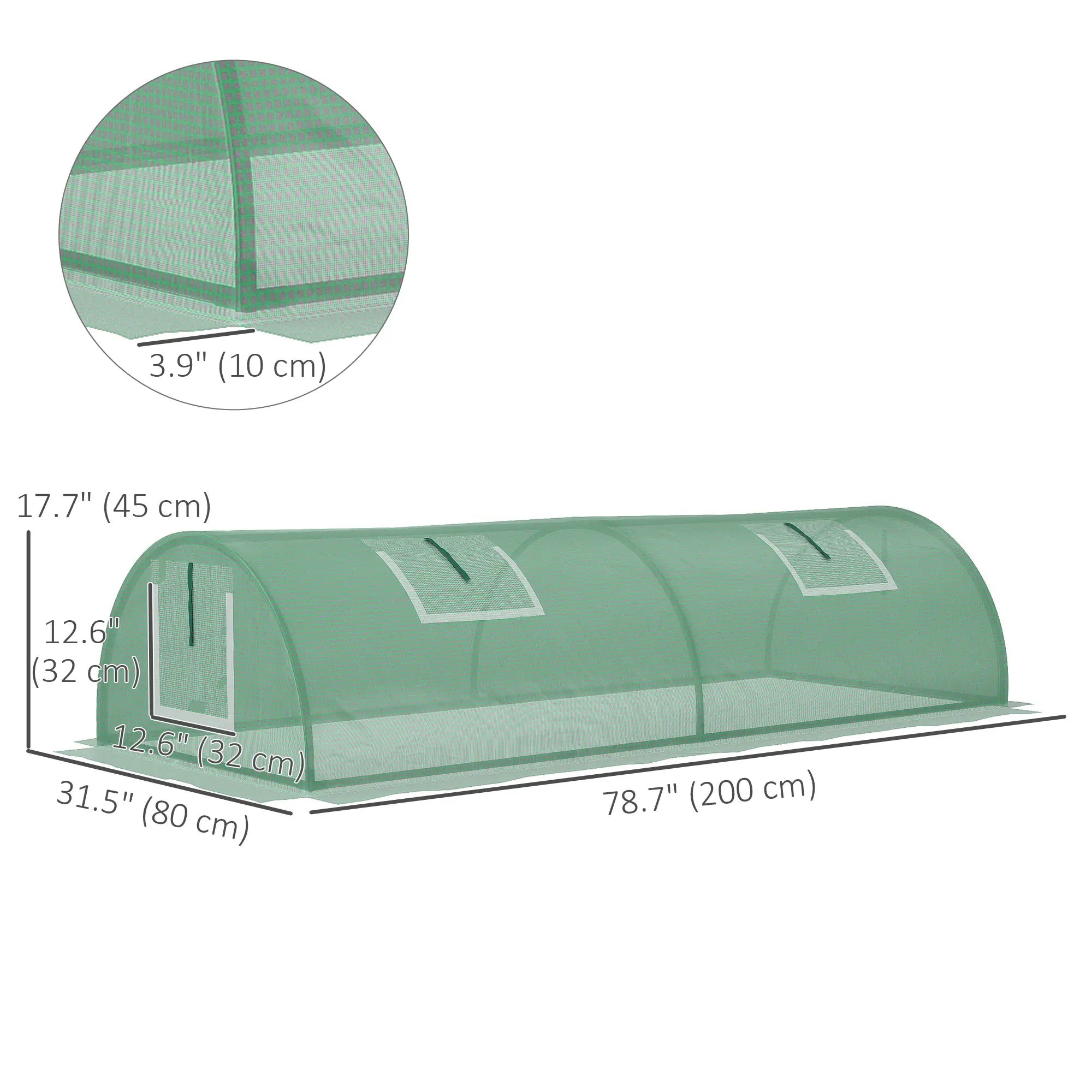Portable Mini Greenhouse, 7' x 3' x 2', Steel Frame With 5 Mesh Windows, Green Mini Greenhouses at Gallery Canada