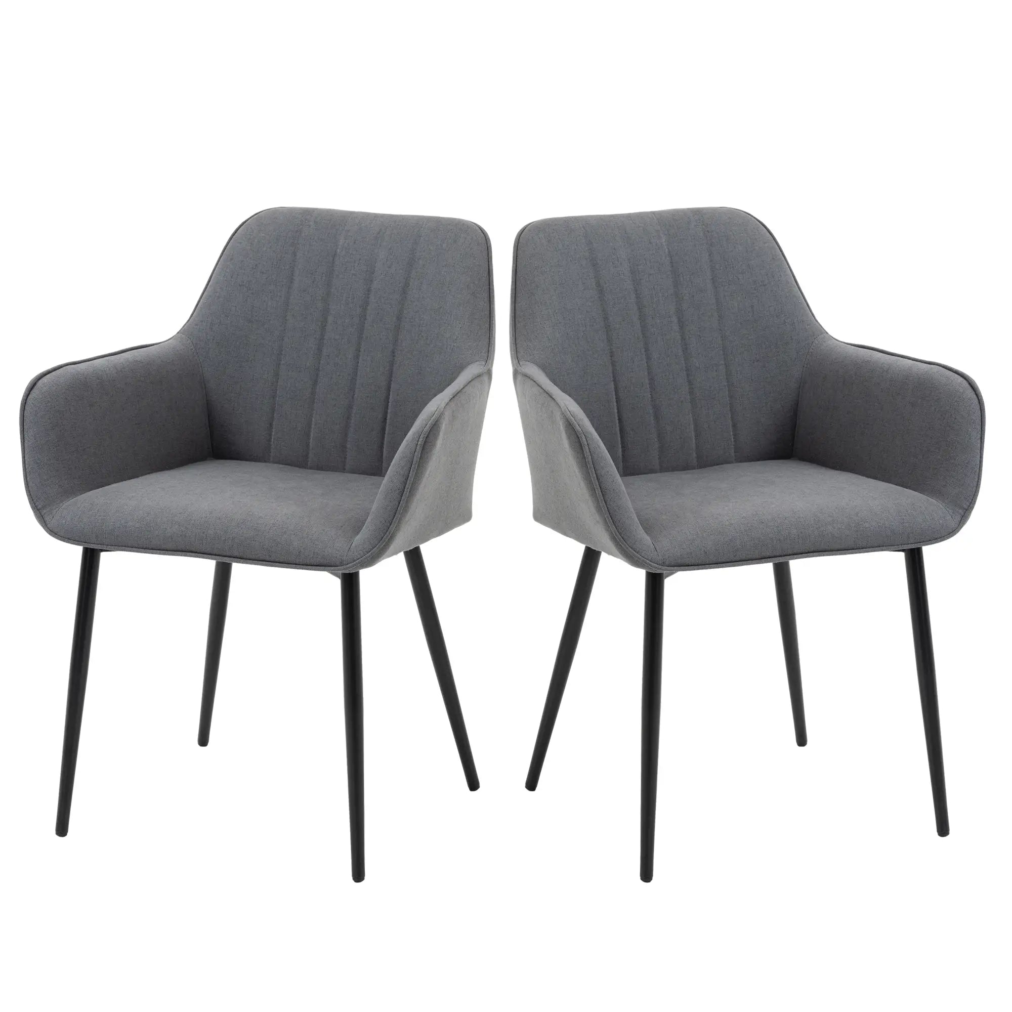 Dining Chairs Set of 2, Linen Upholstery, Metal Legs, Dark Grey Bar Stools at Gallery Canada