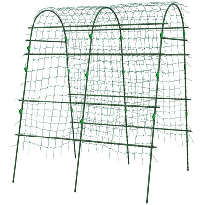 Arched Garden Trellis, Metal Cucumber Plant Support, 57" x 66" x 81" Plant Stands Green at Gallery Canada