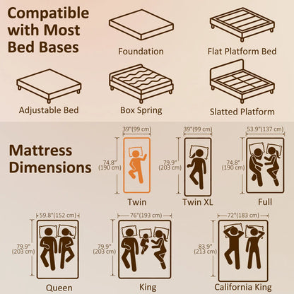 Twin 6 Inch Memory Foam Mattress, Medium Firm, CertiPUR-US Mattresses at Gallery Canada