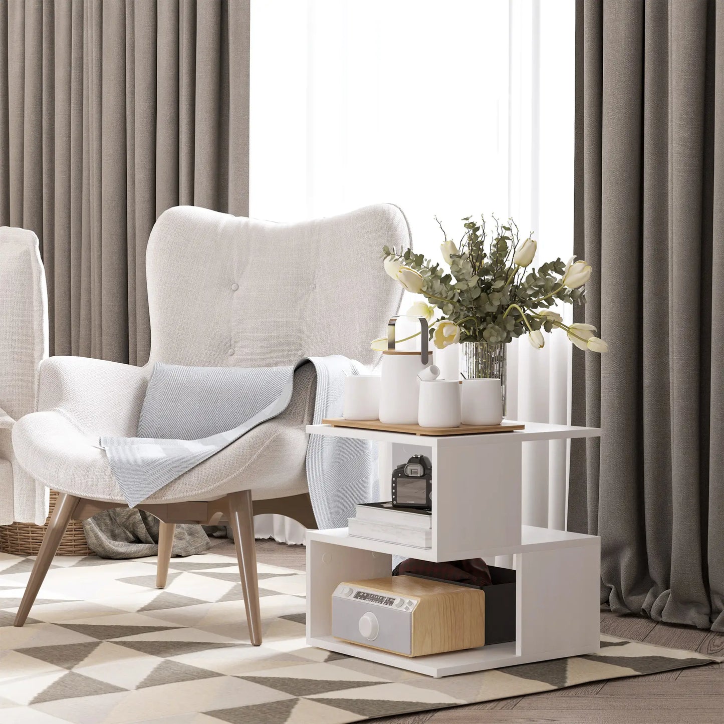 Slim Nightstand, Bedside Stand for Small Spaces Side Tables at Gallery Canada