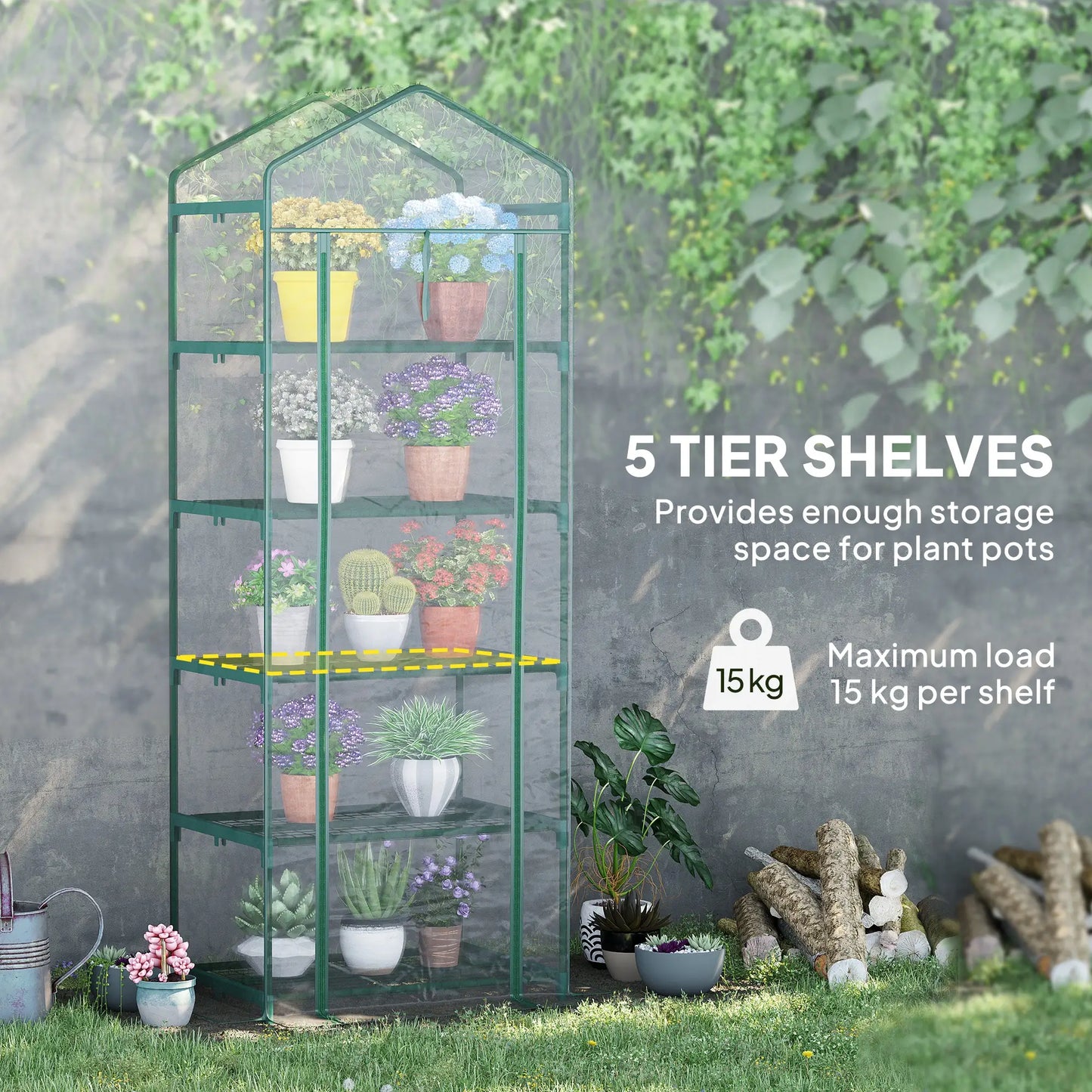 5 Tier Mini Greenhouse, Portable, Transparent, 27.25" x 19.25" x 76", Clear Portable Greenhouses at Gallery Canada