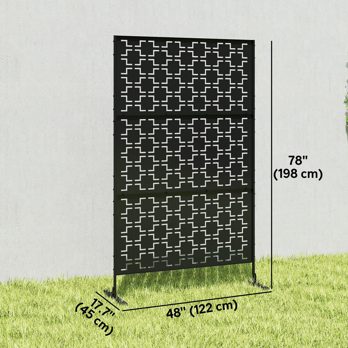 6.5FT Metal Privacy Screen, Grid Style, Outdoor Divider, Black Side Awnings at Gallery Canada