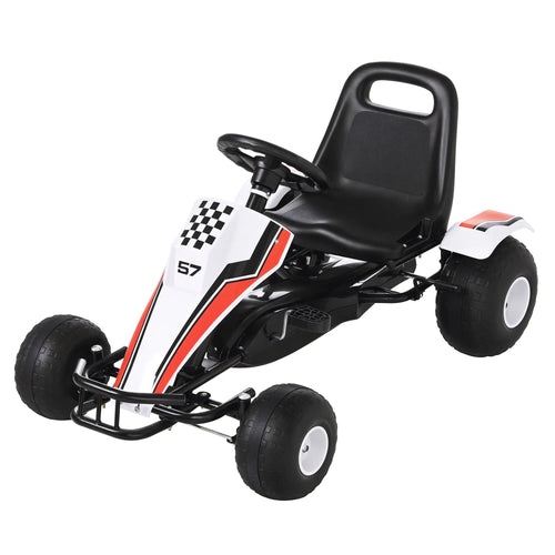 Kids Pedal Go Kart, Adjustable Seat, Plastic Wheels, 3-6 Years