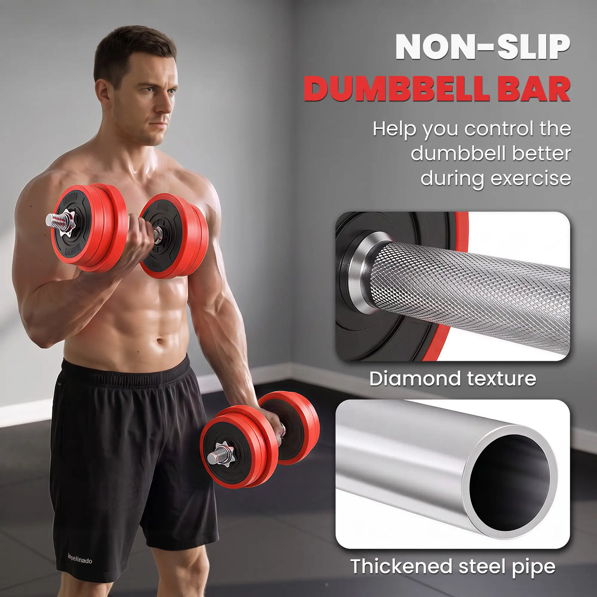 44lbs 2-In-1 Dumbbell, Barbell Adjustable Set, Strength Exercise Dumbbells & Barbells at Gallery Canada