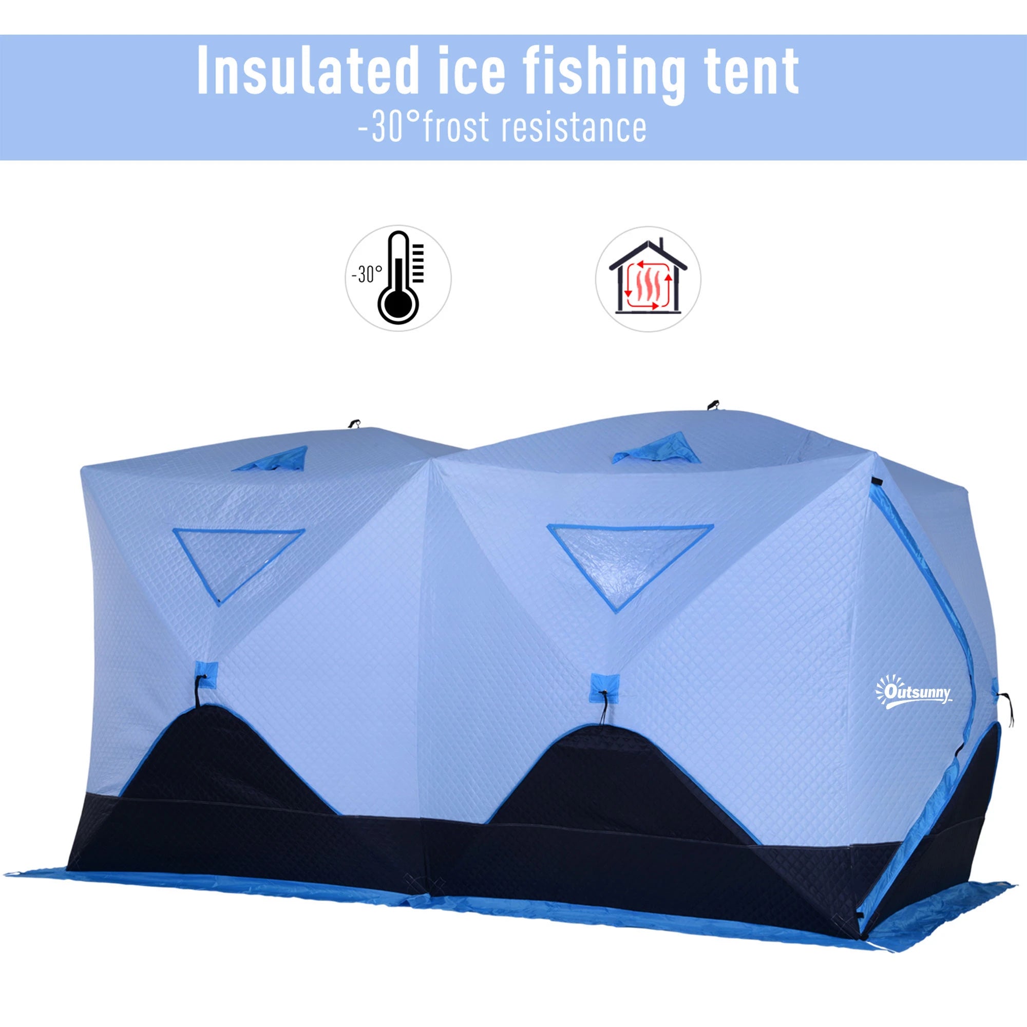 8-Person Insulated Ice Fishing Tent, Ventilation Windows, Carry Bag, -22℉, Blue Ice Fishing Tents at Gallery Canada