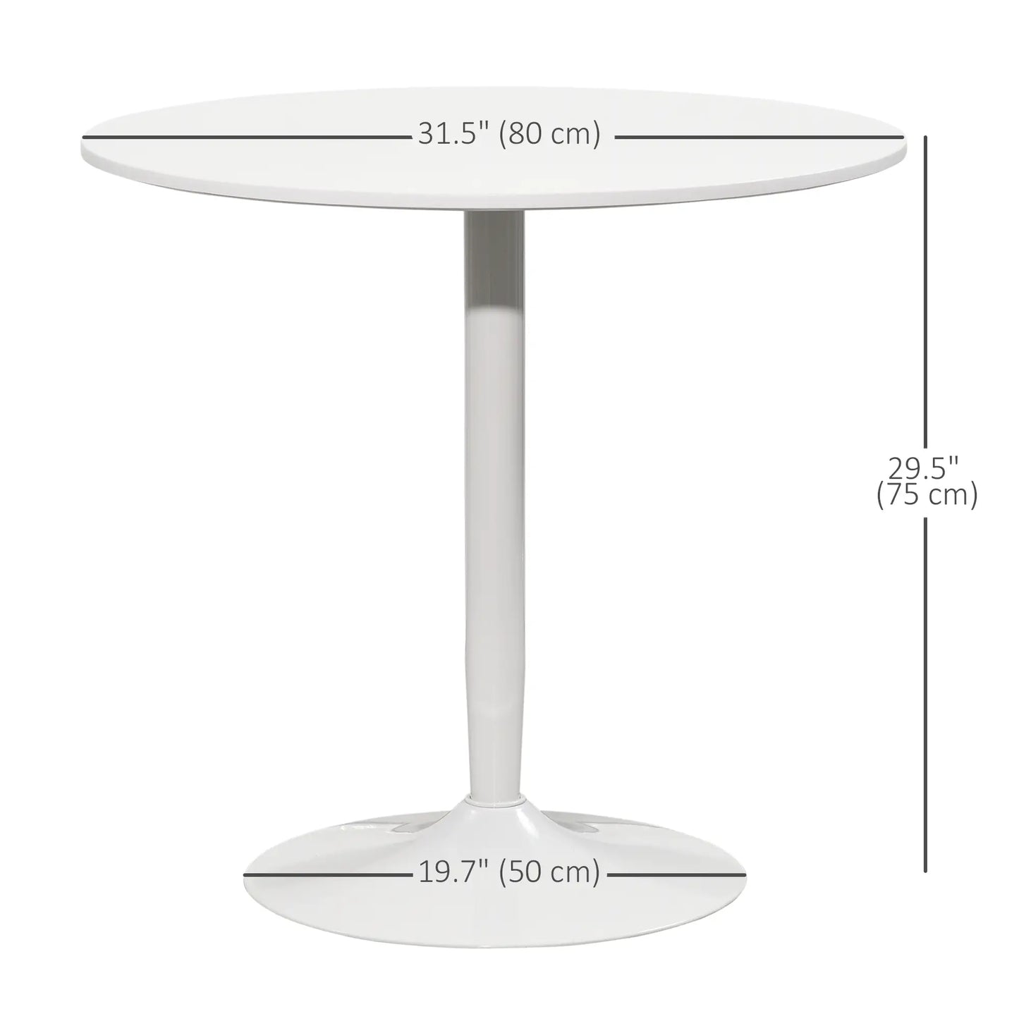 Modern Kitchen Table For 2, Round Dining Table With Steel Base, White Dining Tables at Gallery Canada