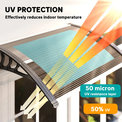 Window Awning Door Canopy, 30" X 50", Brown Door Awnings at Gallery Canada