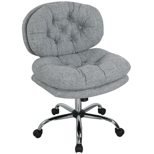 Armless Office Chair, Wide Padded Seat, Adjustable Height, Tilt Function, Grey Task Chairs Grey at Gallery Canada