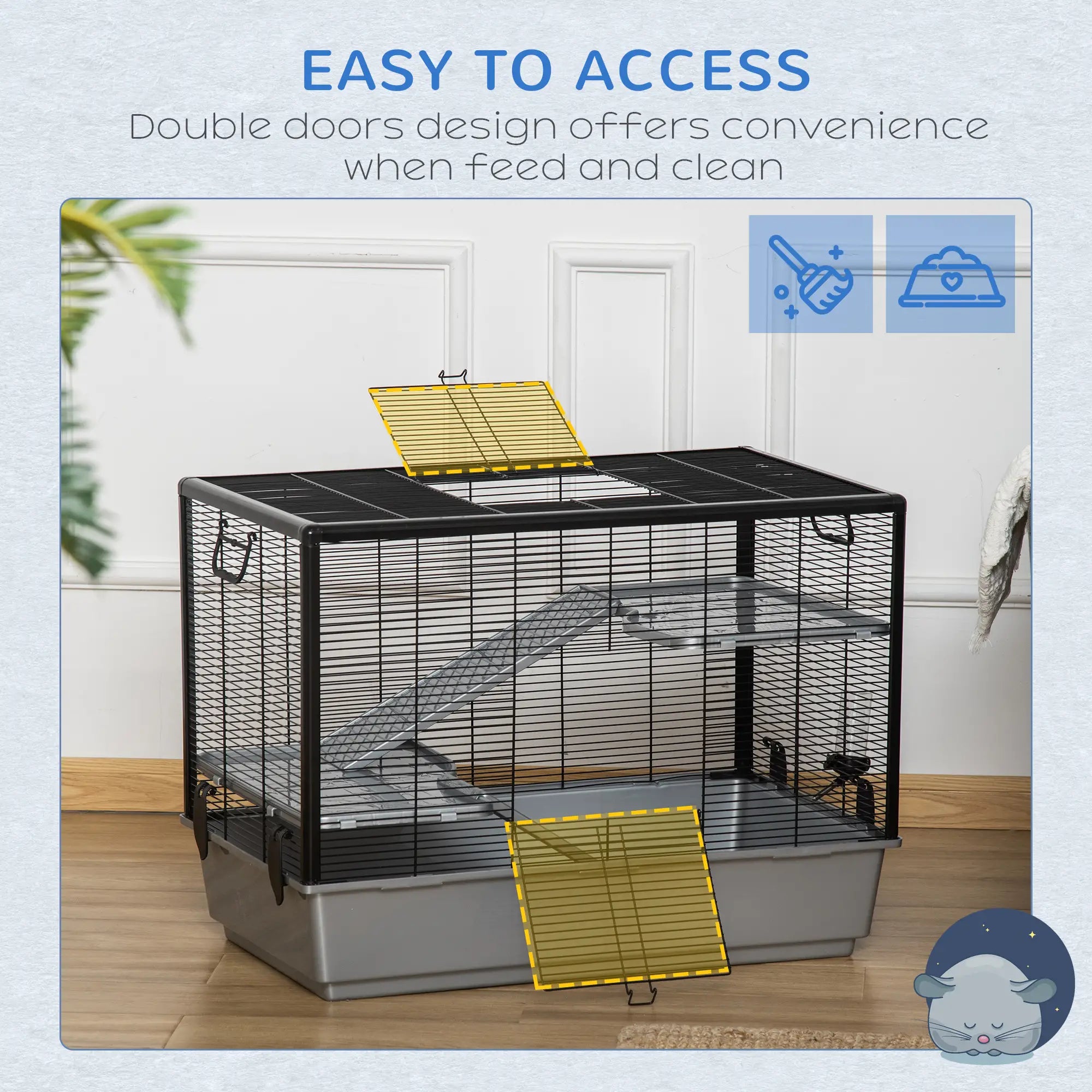 3-Tier Hamster Cage, Guinea Pig Cage, 31.5