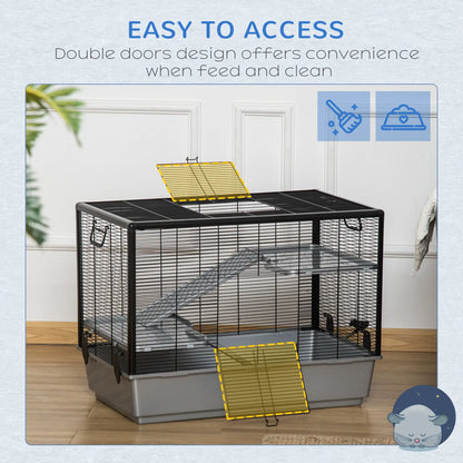 3-Tier Hamster Cage, Guinea Pig Cage, 31.5"x19"x23", Grey Houses & Habitats at Gallery Canada