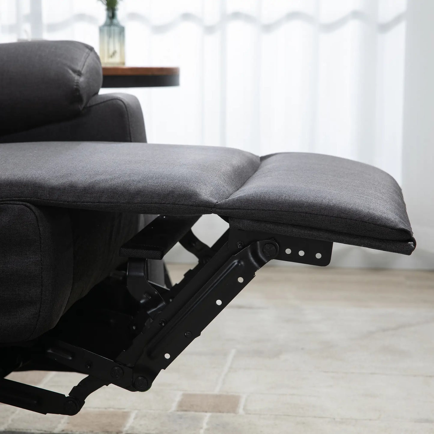 2 Seater Reclining Loveseat, Footrest, Split Backrest, Dark Grey 2-Seater Sofas at Gallery Canada