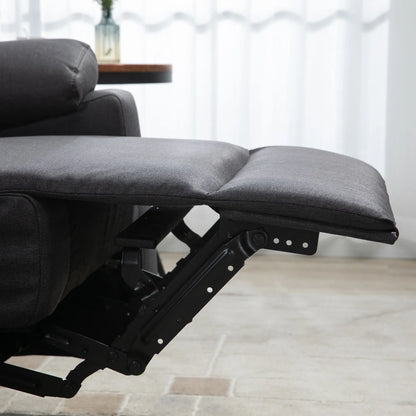 2 Seater Reclining Loveseat, Footrest, Split Backrest, Dark Grey 2-Seater Sofas at Gallery Canada